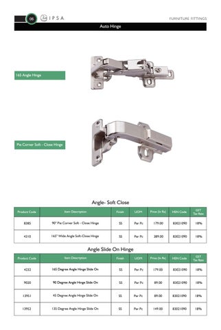 IPSA India Ipsa 家具 fittings 价格表 oct 2018 第 12 页