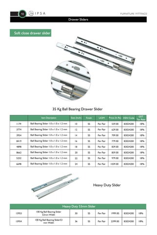 IPSA India Ipsa 家具 fittings 价格表 oct 2018 第 16 页