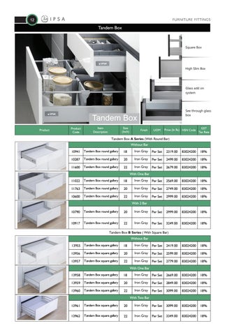 IPSA India Ipsa 家具 fittings 价格表 oct 2018 第 18 页