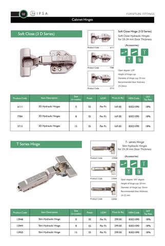 IPSA India Ipsa 家具 fittings 价格表 oct 2018 第 8 页