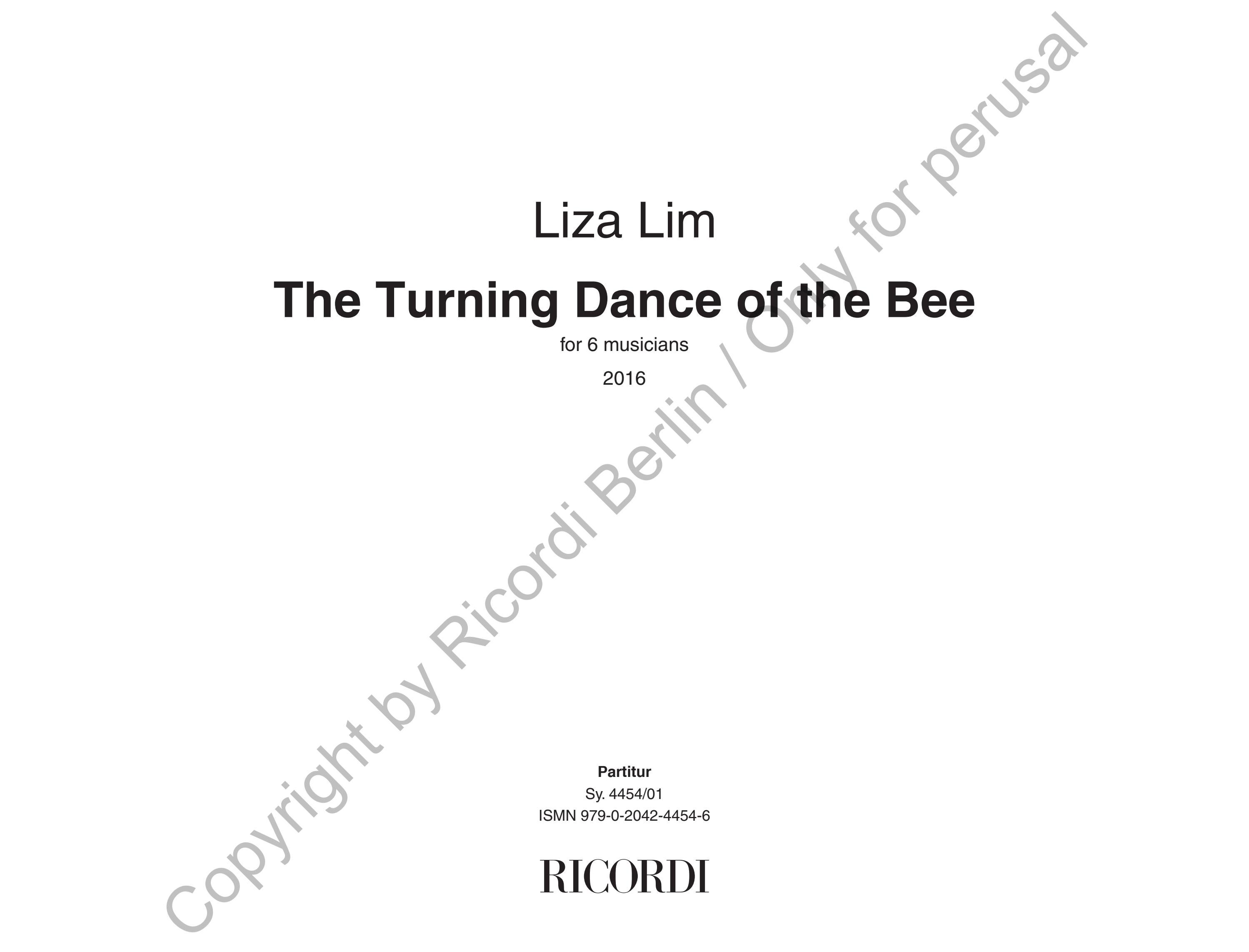 Sy 4454 Liza Lim The Turning Dance Of The Bee 16 By Ricordi Issuu