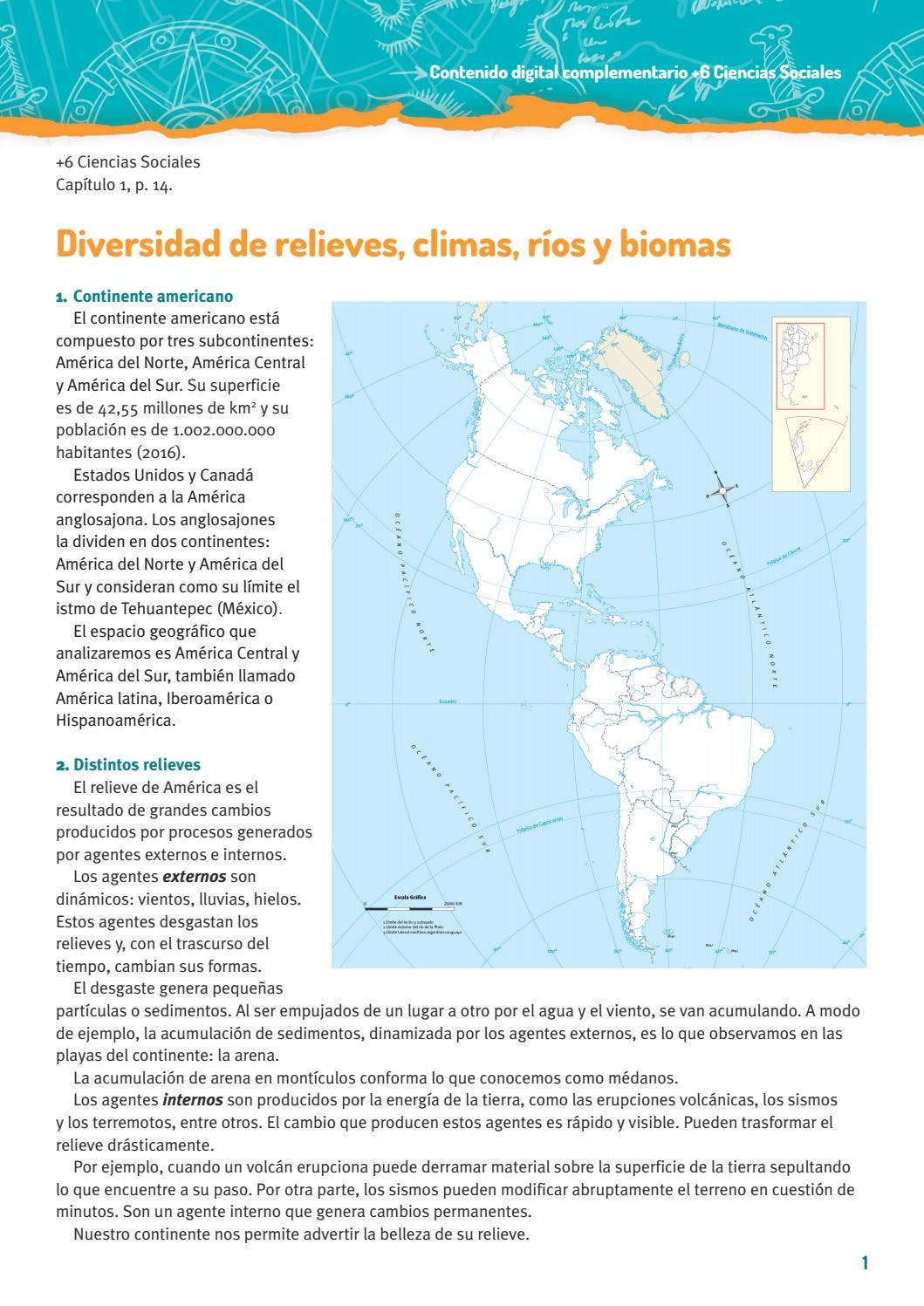 Diversidad de relieves, climas, ríos y biomas +6 Ciencias Sociales by ...