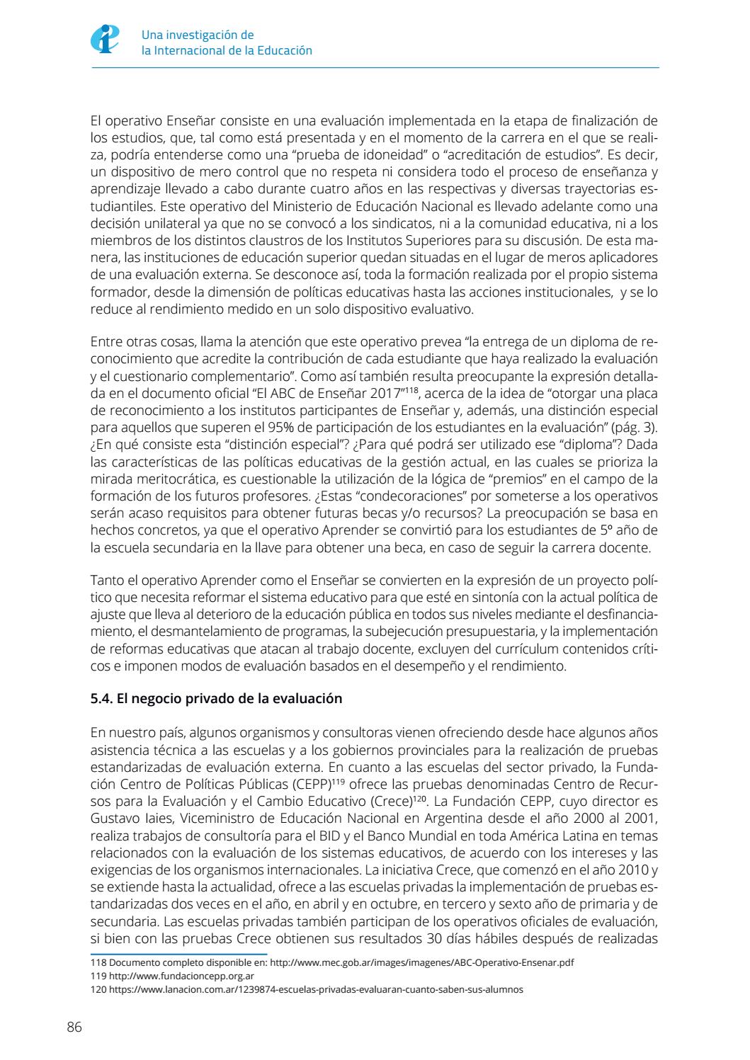 La privatización educativa en Argentina by Education International - Issuu