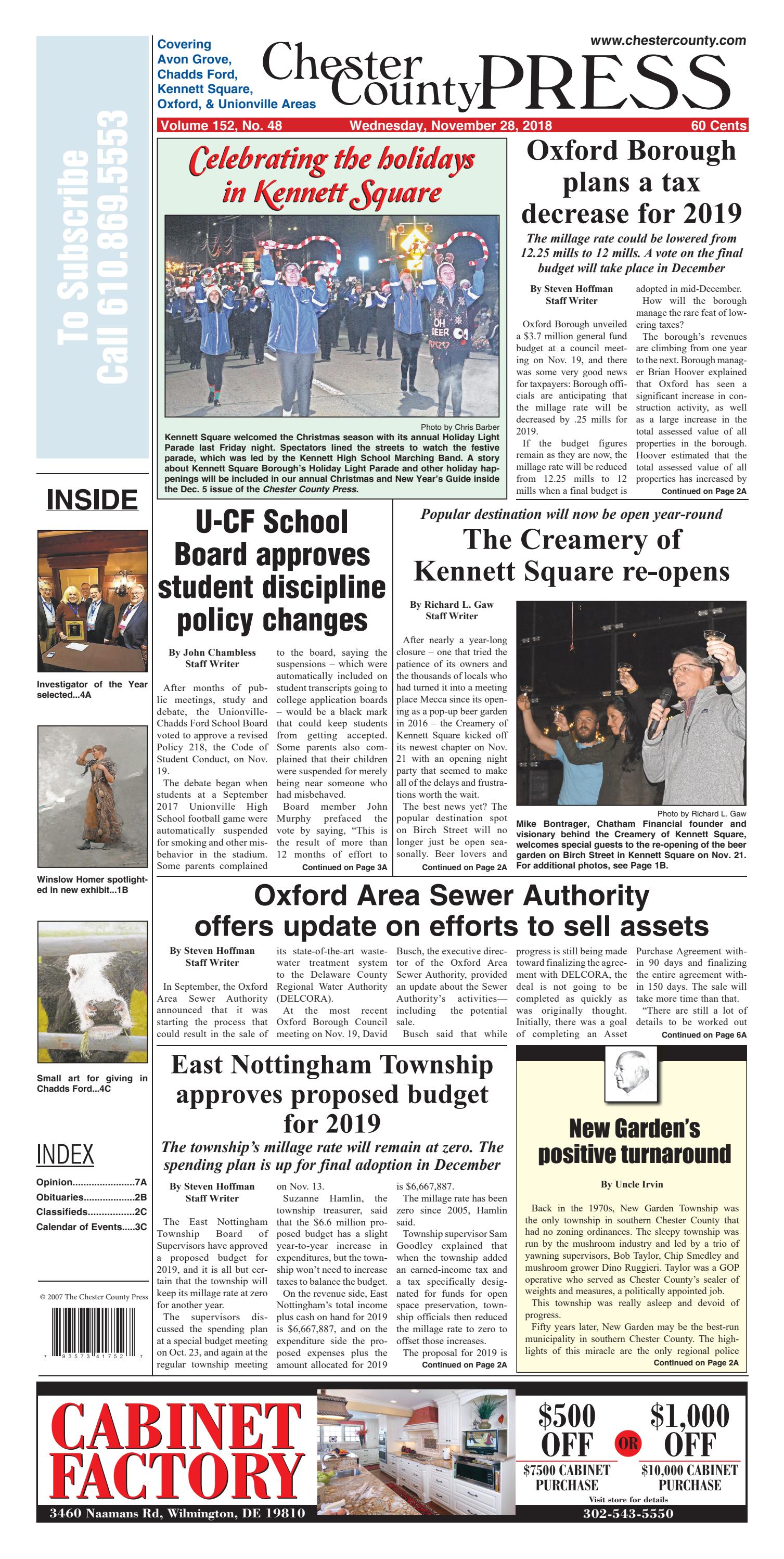 Chester County Press 11282018 Edition by Ad Pro Inc. Issuu