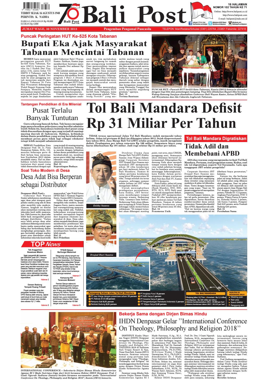 Edisi Jumat 30 November 2018 Balipostcom By E Paper KMB Issuu Edisi Jumat 30 November 2018 Balipostcom By E Paper KMB Issuu