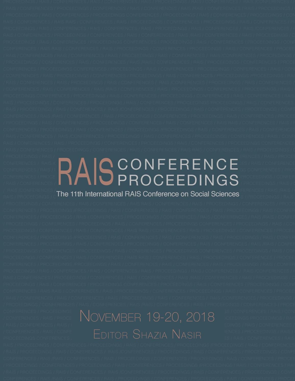 Proceedings Of The 11th International Rais Conference On Social Sciences By Research Association For Interdisciplinary Studies Rais Issuu