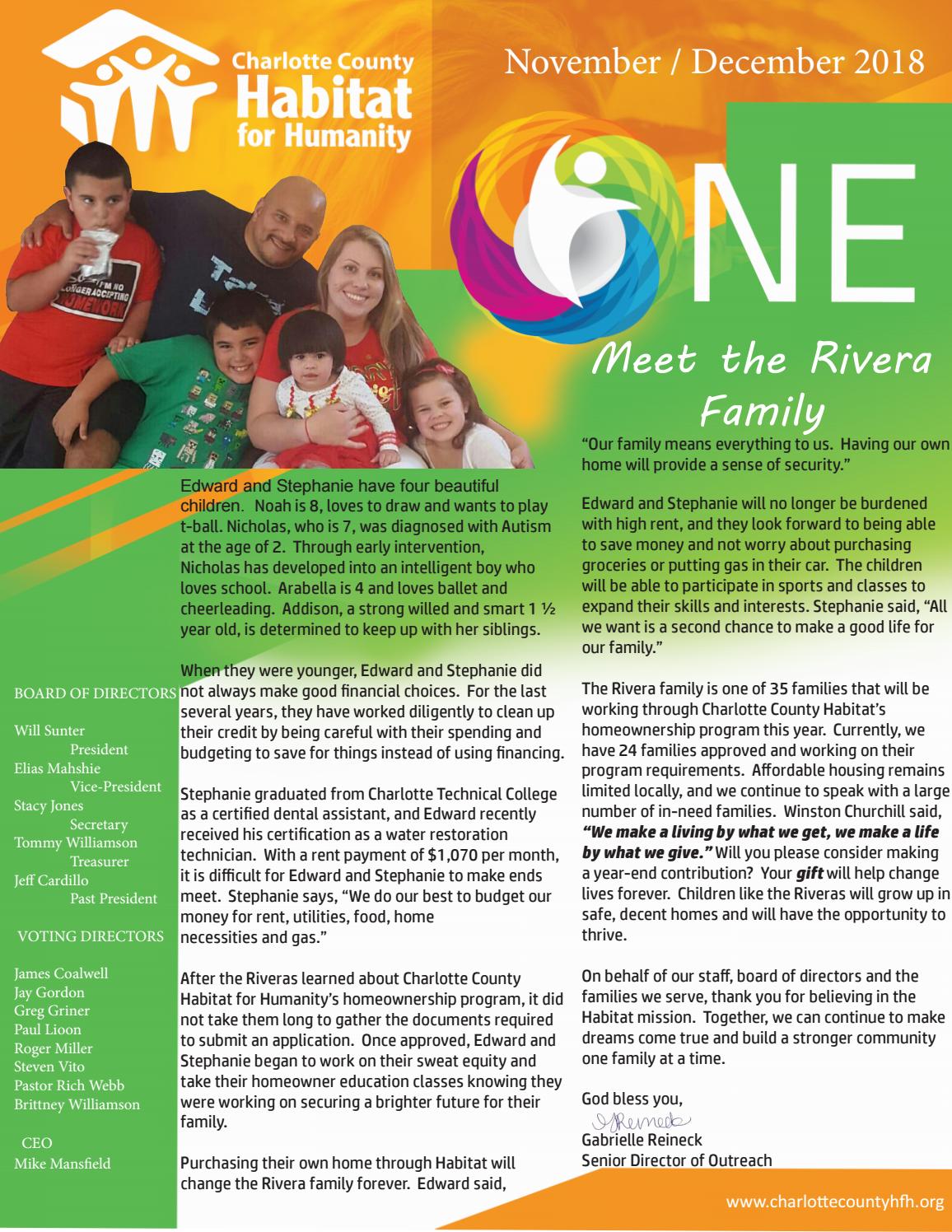 Charlotte County Habitat November / December News Flash by Charlotte
