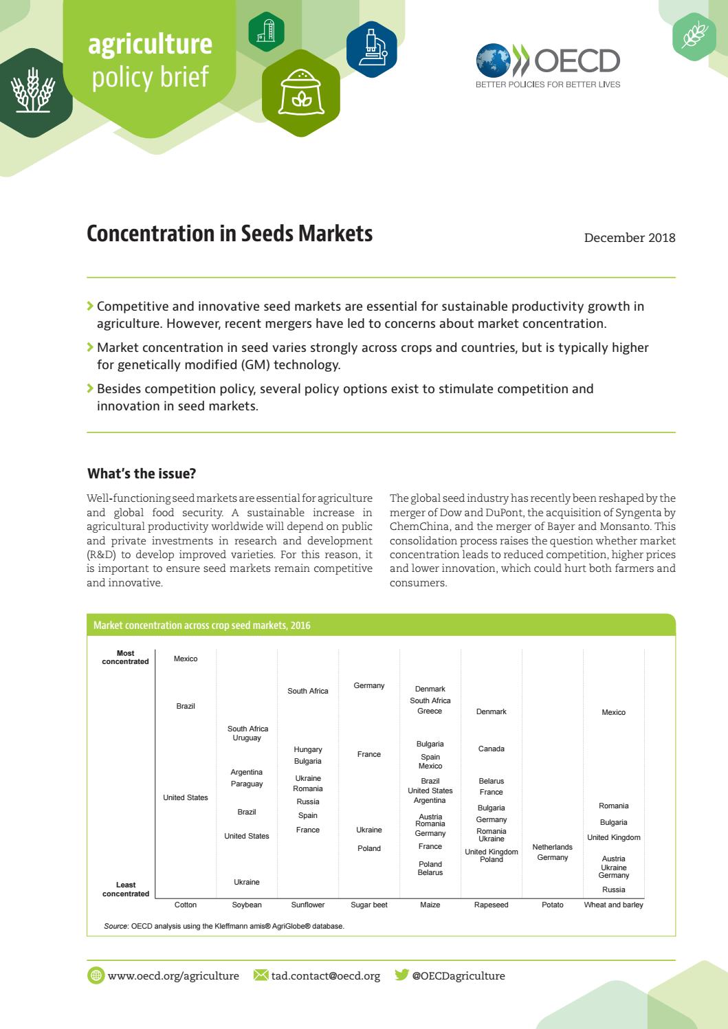 Concentration in Seeds Markets by OECD Issuu
