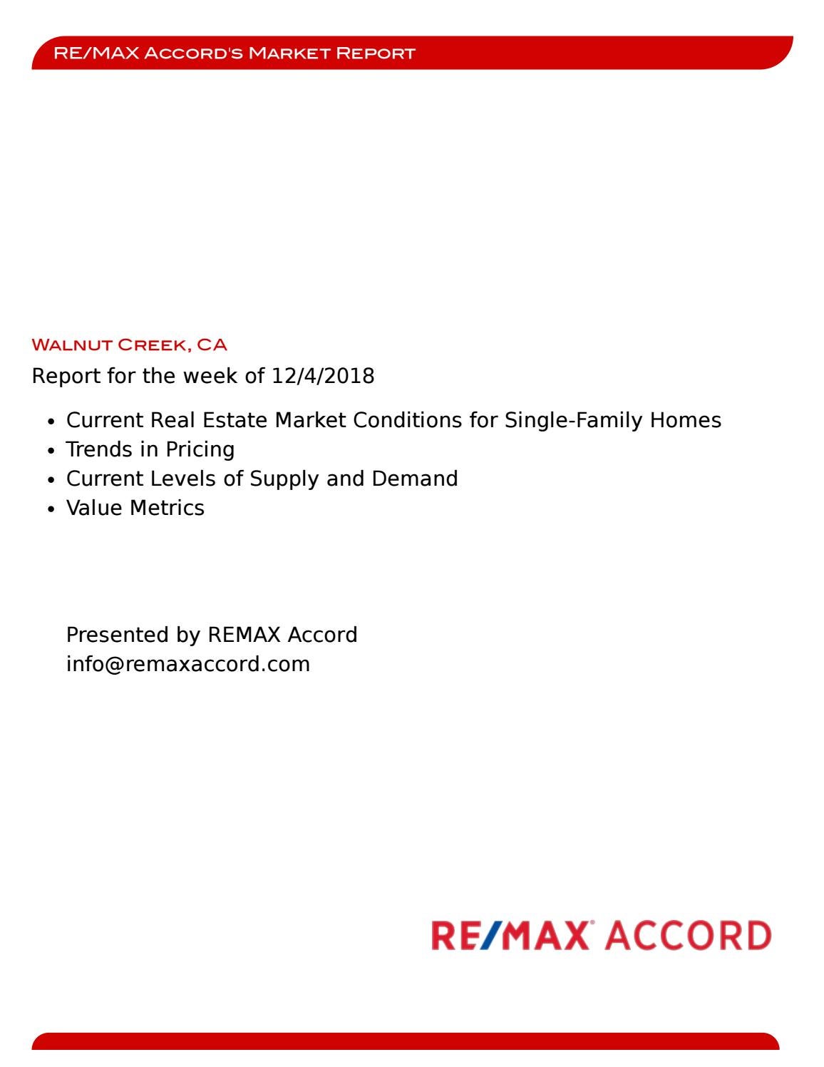 2018 November Walnut Creek Real Estate Report by Bob Issuu