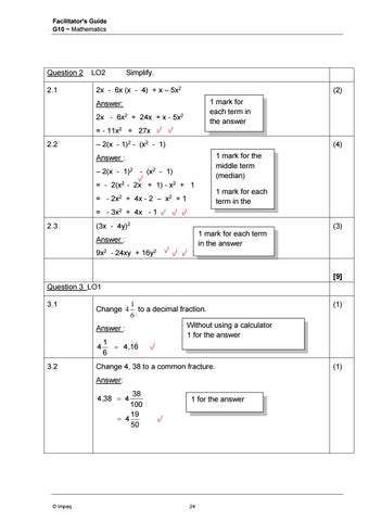 Gr 10-Mathematics-Facilitator's Guide by Impaq - Issuu