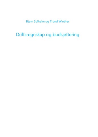 Solheim Winther Driftsregnskap Og Budsjettering By Gyldendal Norsk 