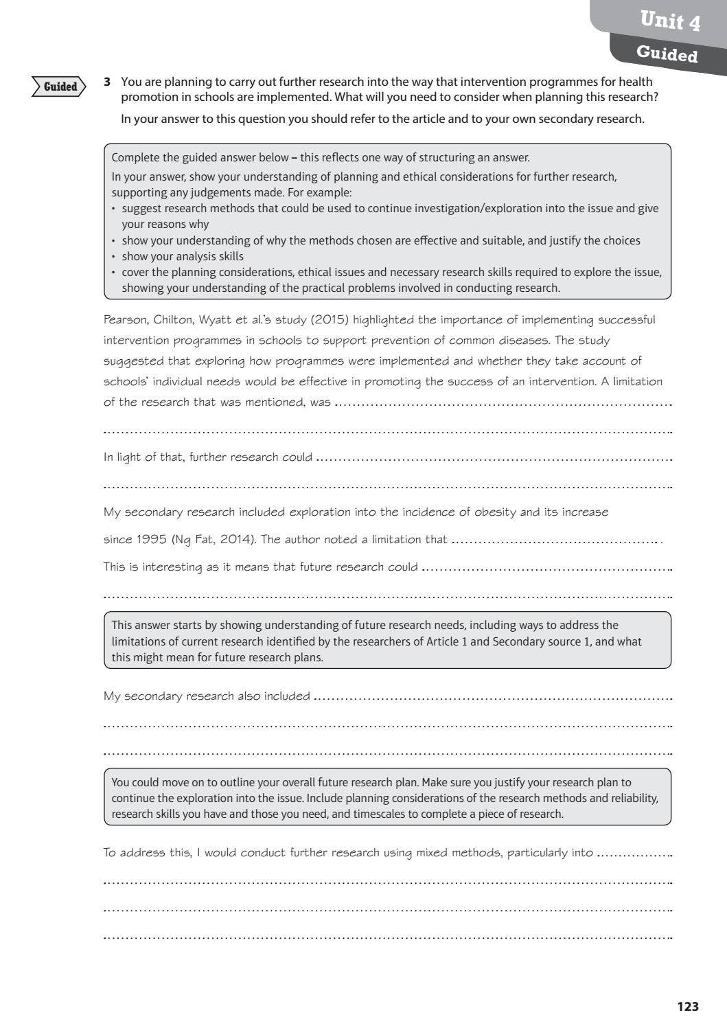 Unit 4: Enquiries into Current Research in Health and Social Care by ...