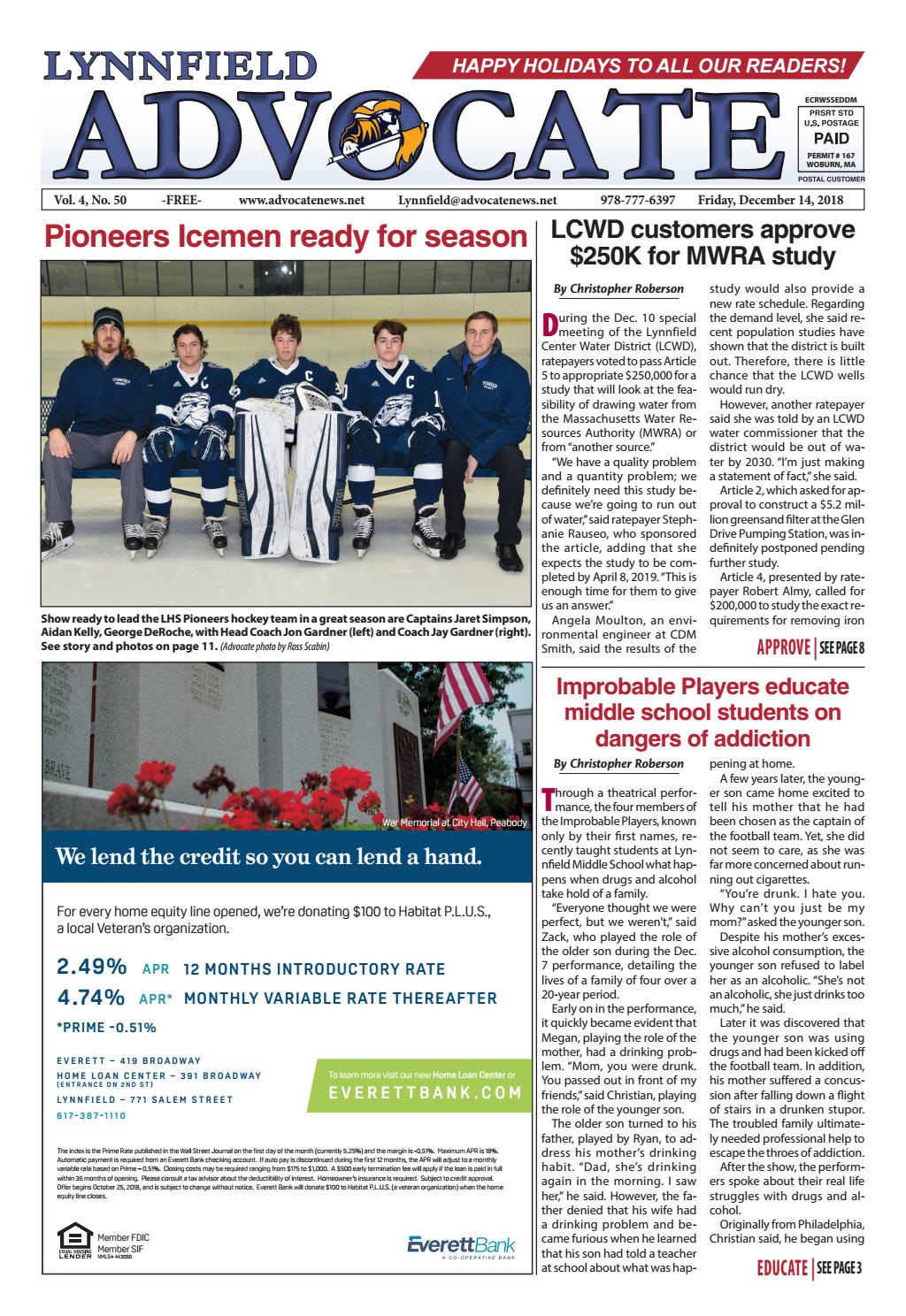 THE LYNNFIELD ADVOCATE Friday, December 14, 2018 by Mike Kurov Issuu
