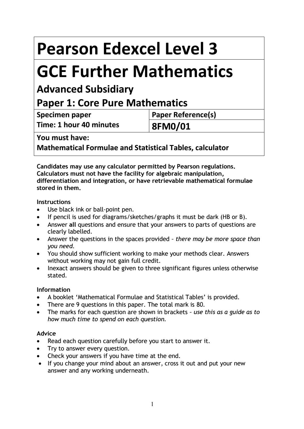 Edexcel a level maths past papers 2018 picture