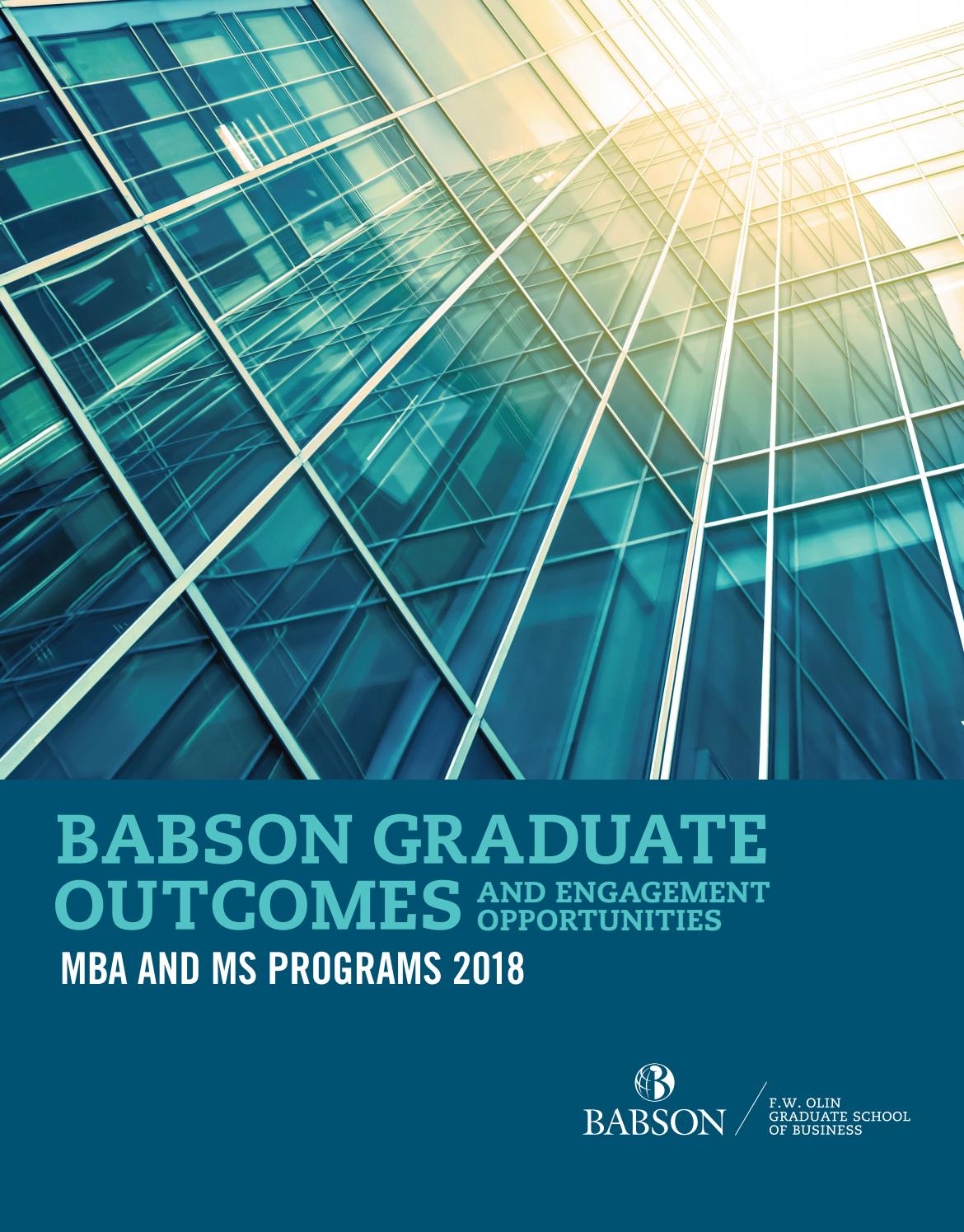 Babson Graduate and Engagement Opportunities 2018 by Babson