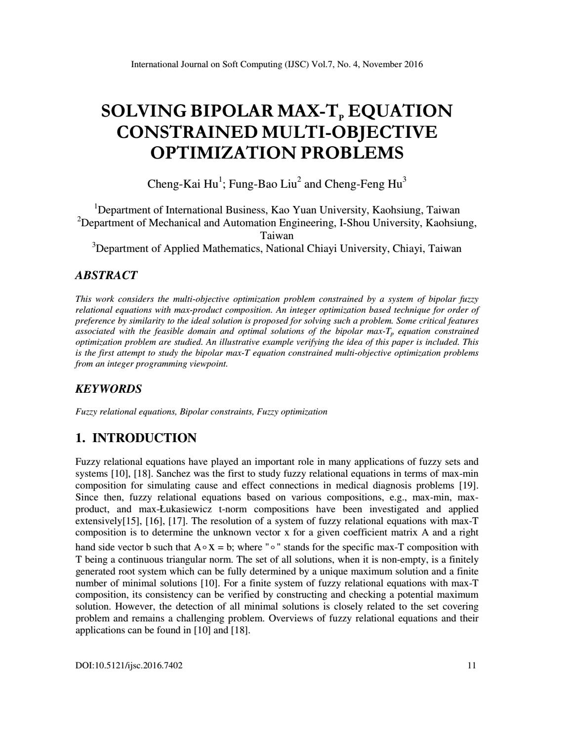Solving bipolar max tp equation constrained multi objective