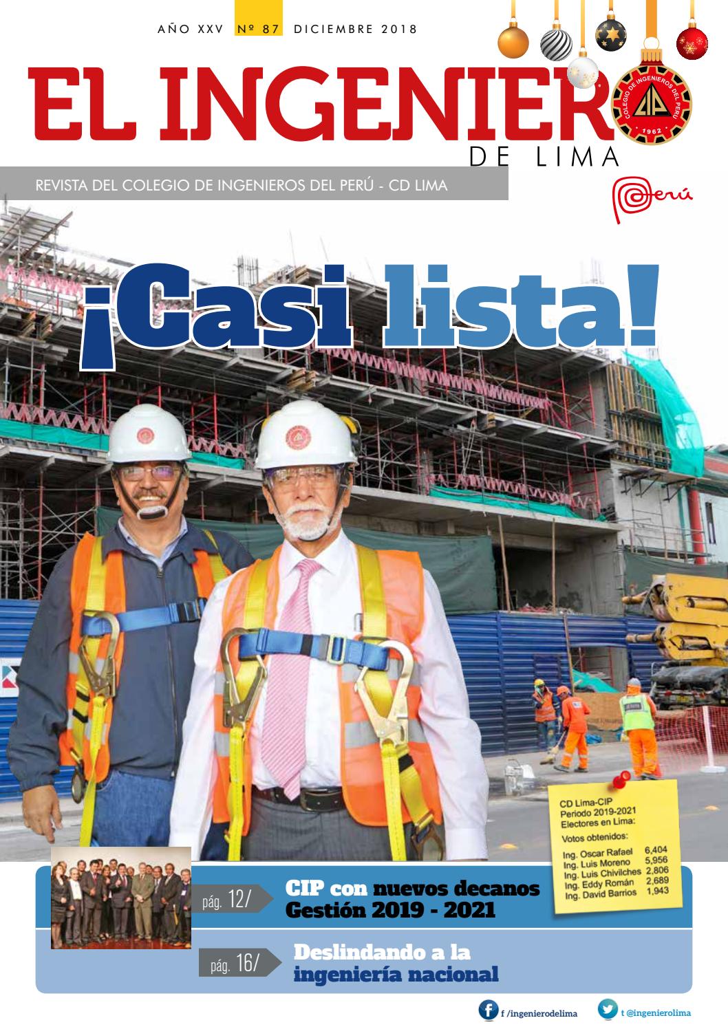 Revista El Ingeniero de Lima N°87 by PAC Comunicaciones (Editores