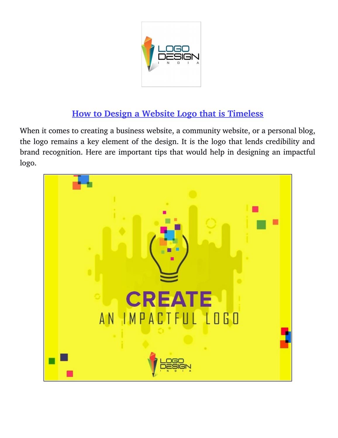 How to Design a site Logo that is Timeless by logodesign Issuu