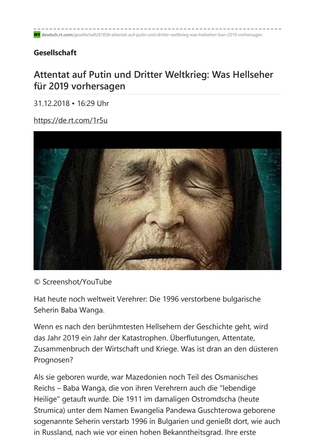 Was Hellseher Fur 2019 Vorhersagen Attentat Auf Putin Und 3 Welt