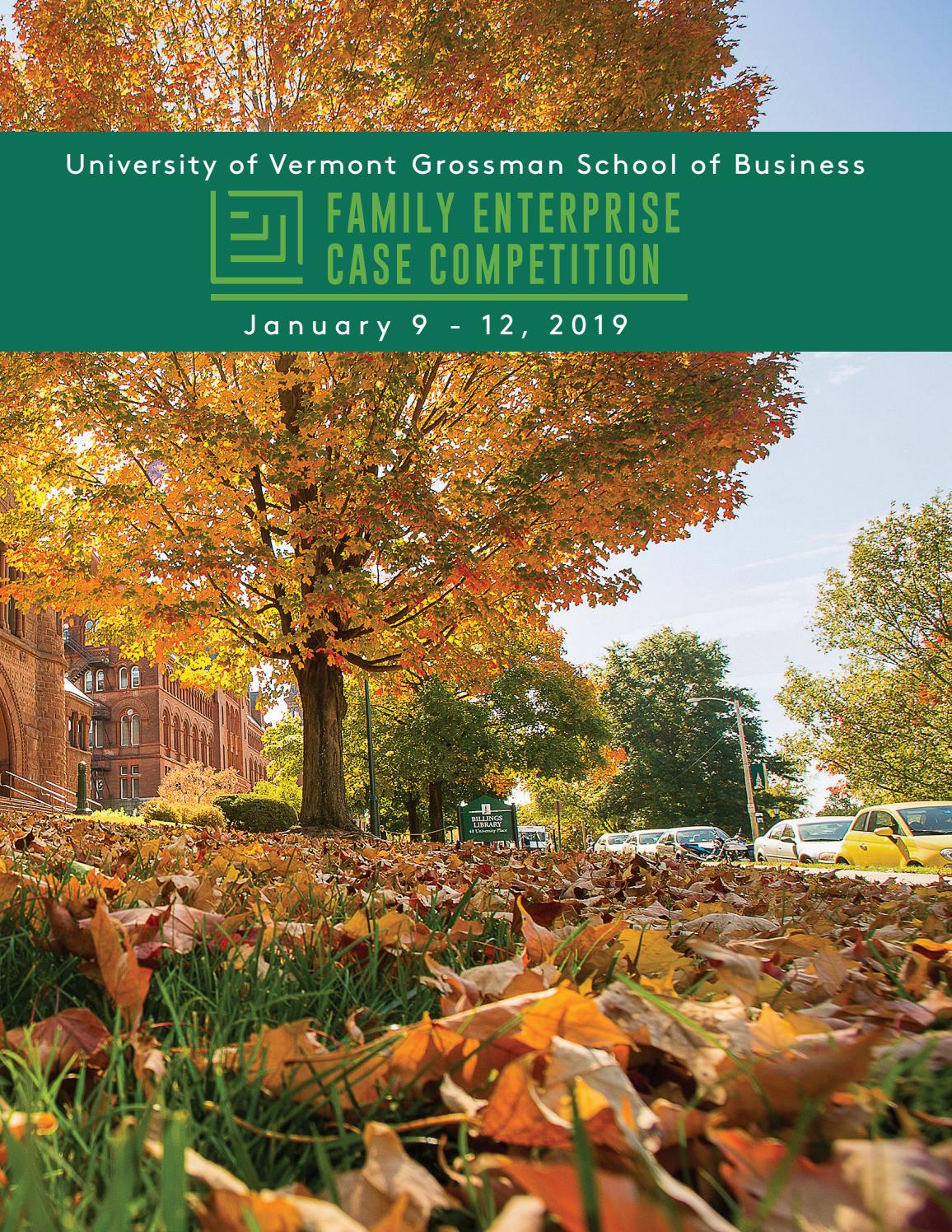 2019 UVM Family Enterprise Case Competition (FECC) by UVM Grossman
