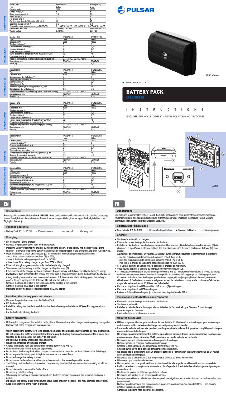 Battery Pack IPS5 Instruction by Yukon Advanced Optics Worldwide Issuu