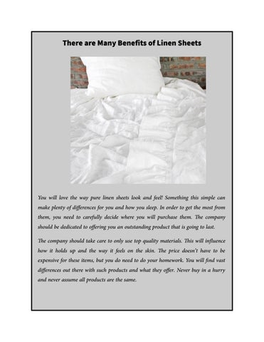 There Are Many Benefits Of Linen Sheets By Linenshed Issuu Page 1 There Are Many Benefits Of Linen Sheets