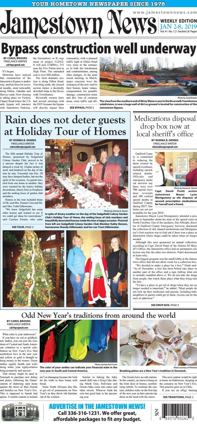 Jamestown News January 2, 2019 by Jamestown News Issuu