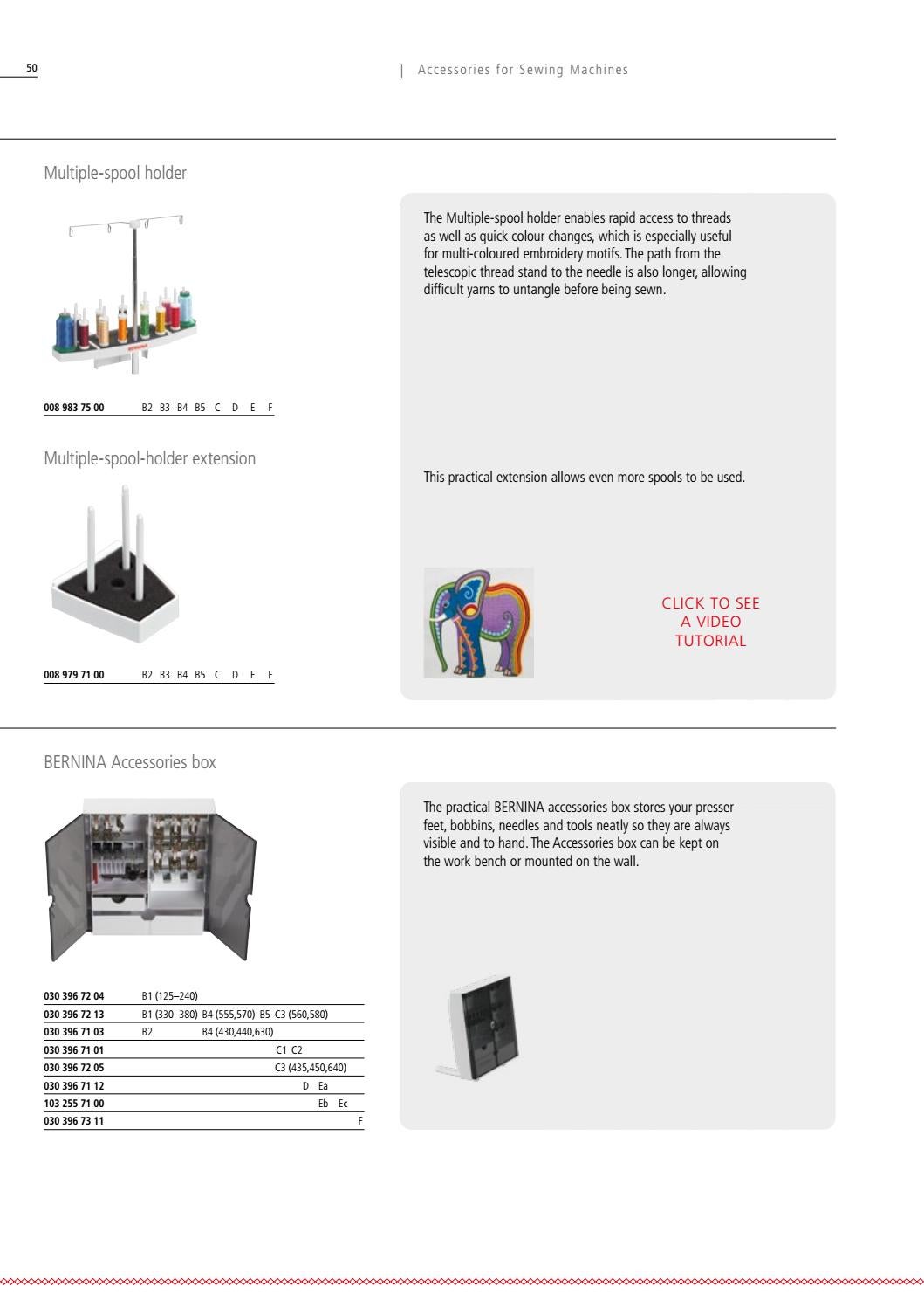 BERNINA accessory catalogue - English by Bernina International AG - Issuu