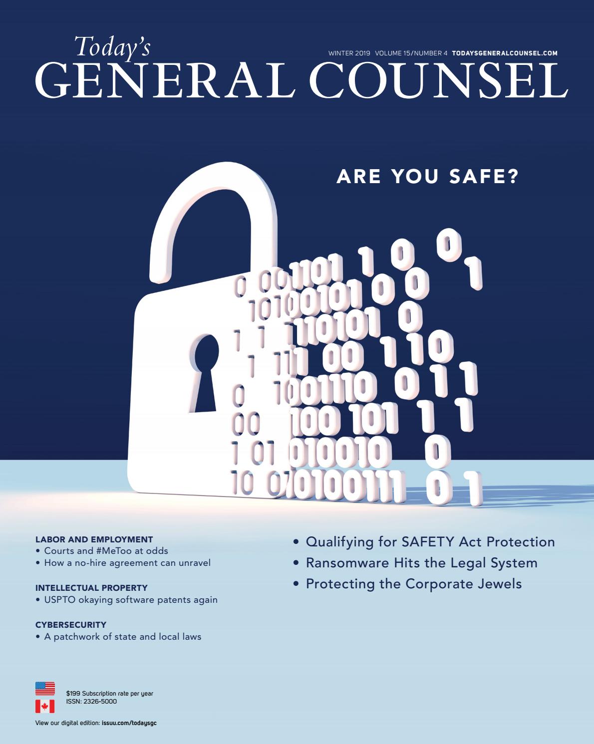 Today S General Counsel Winter 2019 By Today S General Counsel