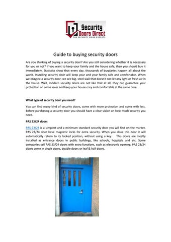 Guide To Buying Security Doors By Steel Door Issuu