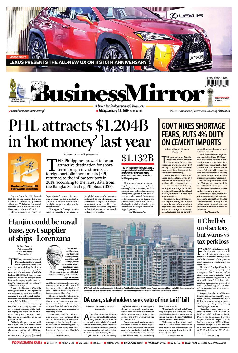 Businessmirror January 18 2019 By Businessmirror Issuu