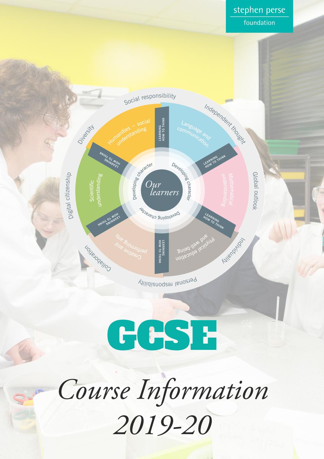 GCSE COURSE INFORMATION 201920 by Stephen Perse Foundation Issuu