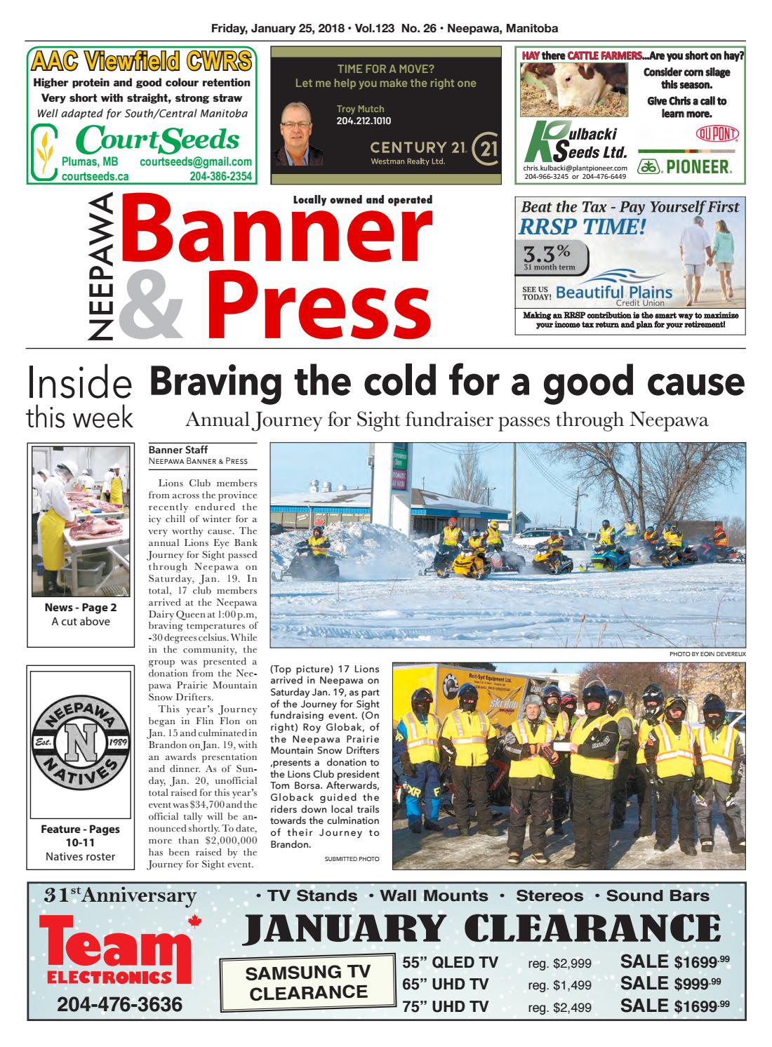 Friday January 25 2019 Neepawa Banner Press By Neepawa