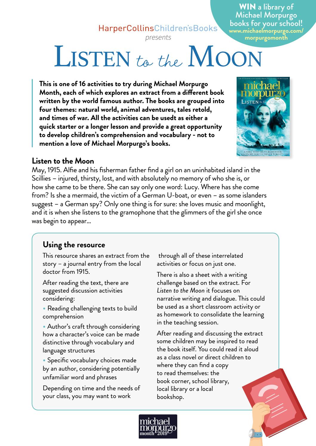 Listen To The Moon By Michael Morpurgo Teaching Resources Ks2 By Harpercollinschildrens Issuu
