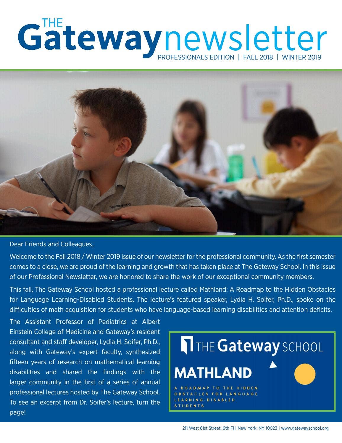 The Gateway Professional Newsletter - Winter 2019 by The Gateway School ...