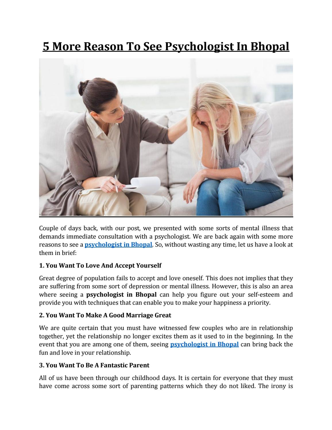 5 More Reason To See Psychologist In Bhopal by Dr. Mitali Soni Loya's