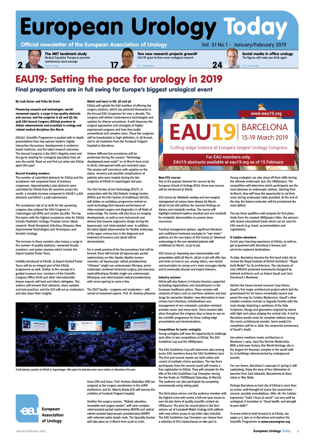 European Urology Today January March 2019 By European - 