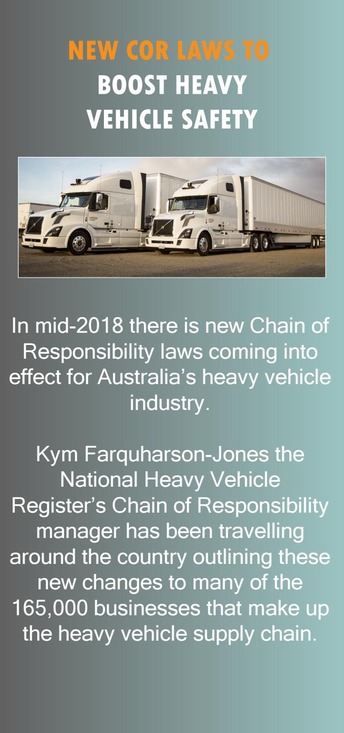 New COR Laws To Boost Heavy Vehicle Safety by Sydney Ideas Issuu