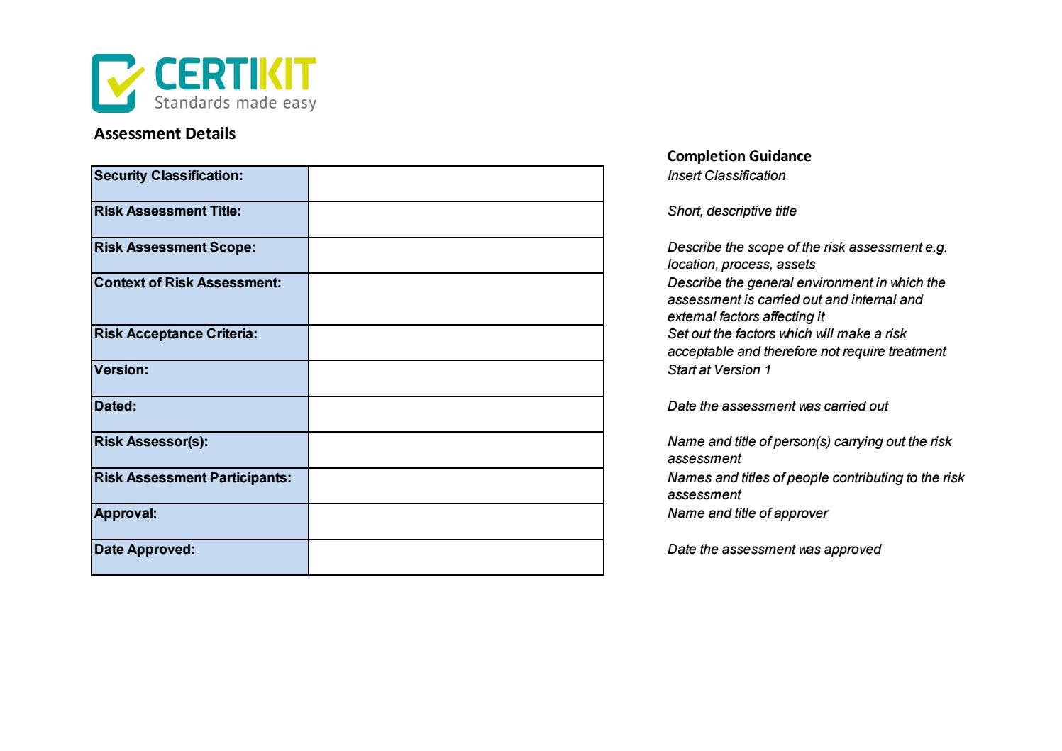 Isms Risk Scale ISMS-FORM-06-1 Asset-Based Risk Assessment and Treatment Tool by ...