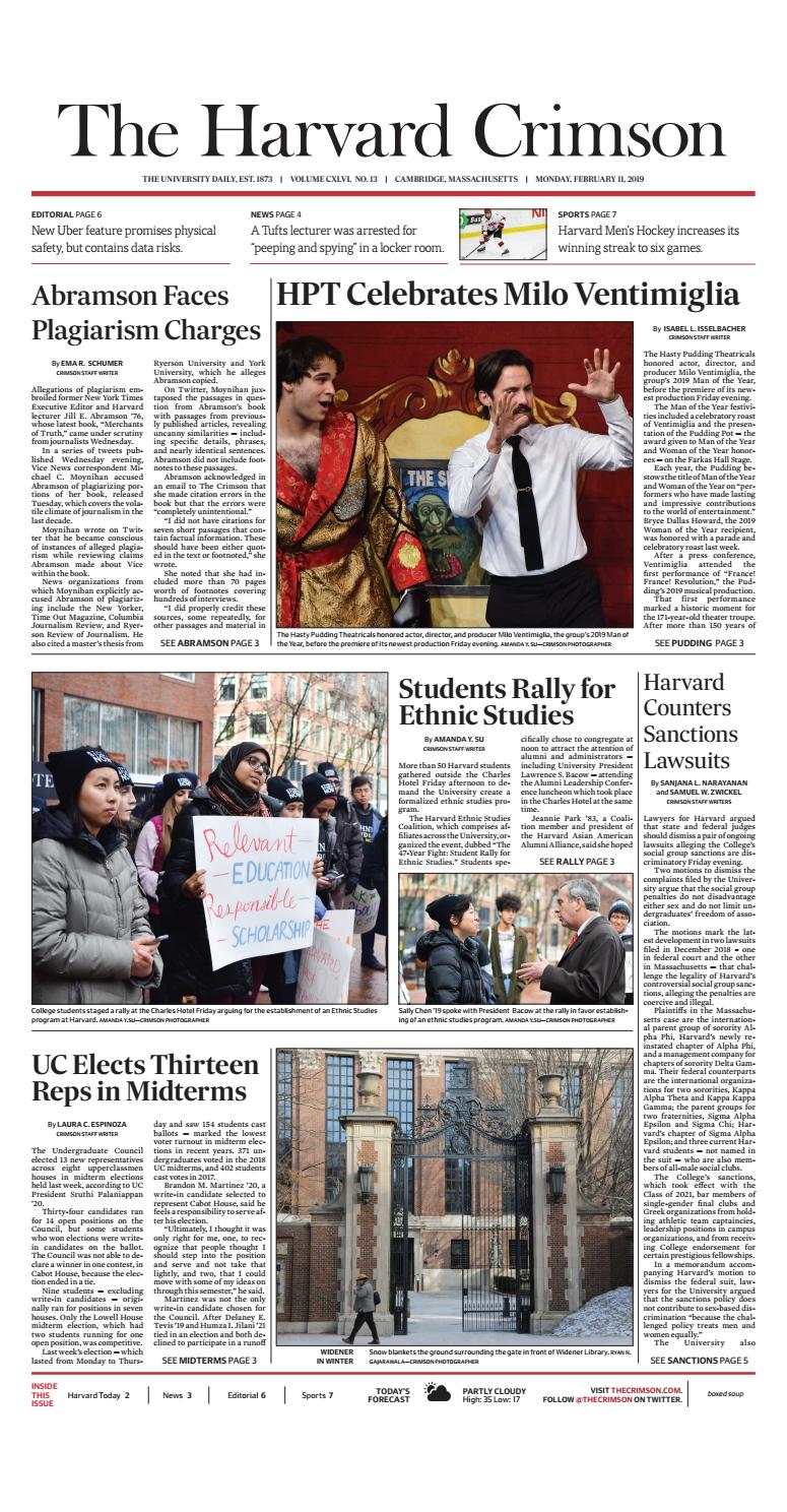 The Harvard Crimson Volume CXLVI, No. 13 by The Harvard Crimson Issuu