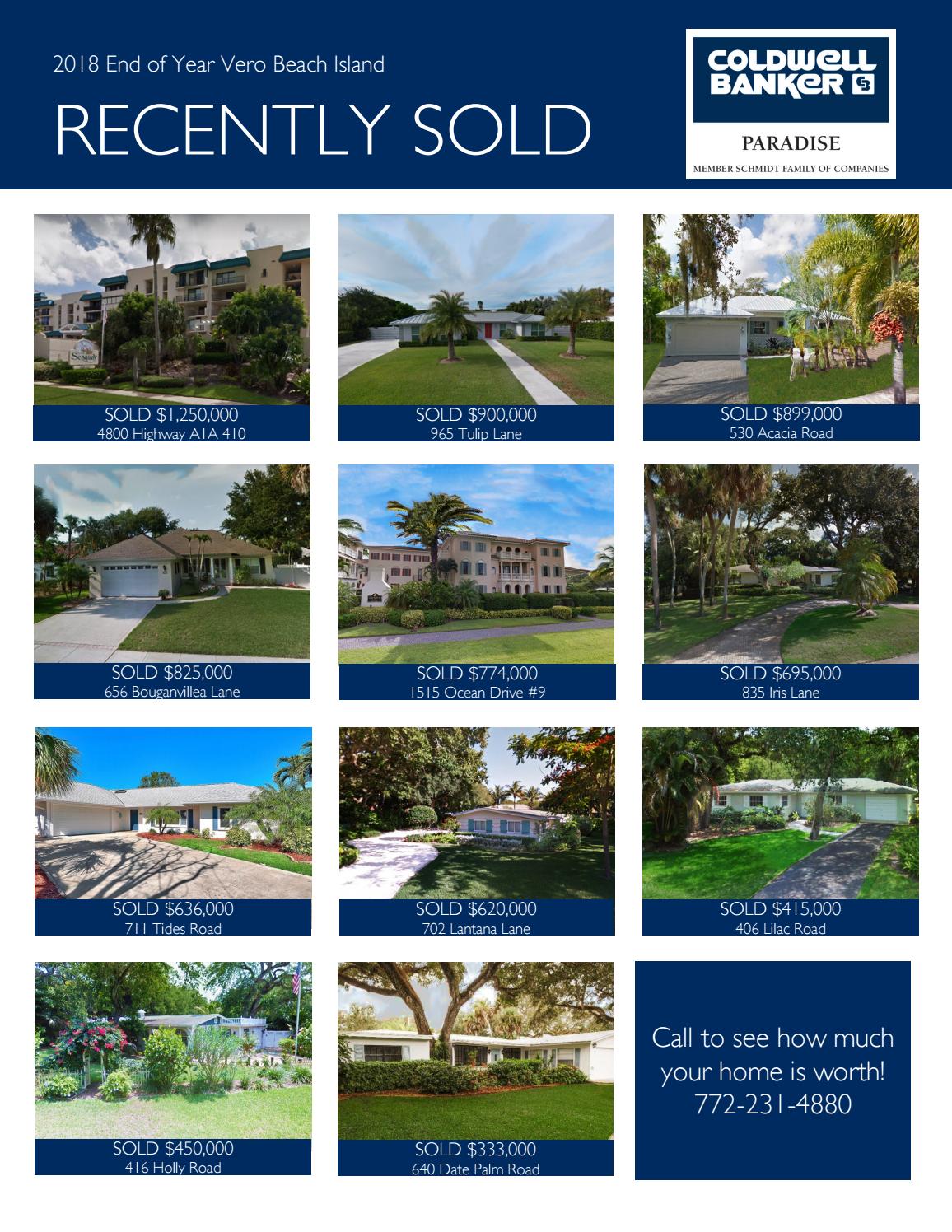 End of Year Market Report for Vero Beach Island 2018 by Coldwell Banker