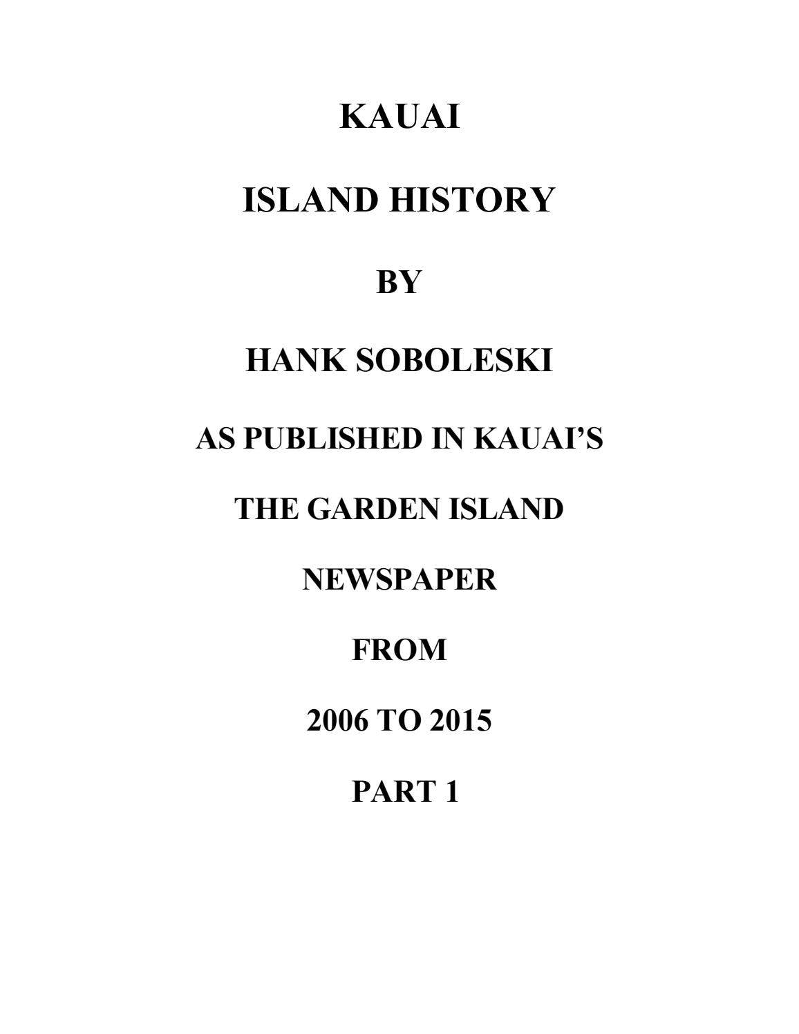 Kauai Island History, part 1 by The Garden Island Newspaper - Issuu