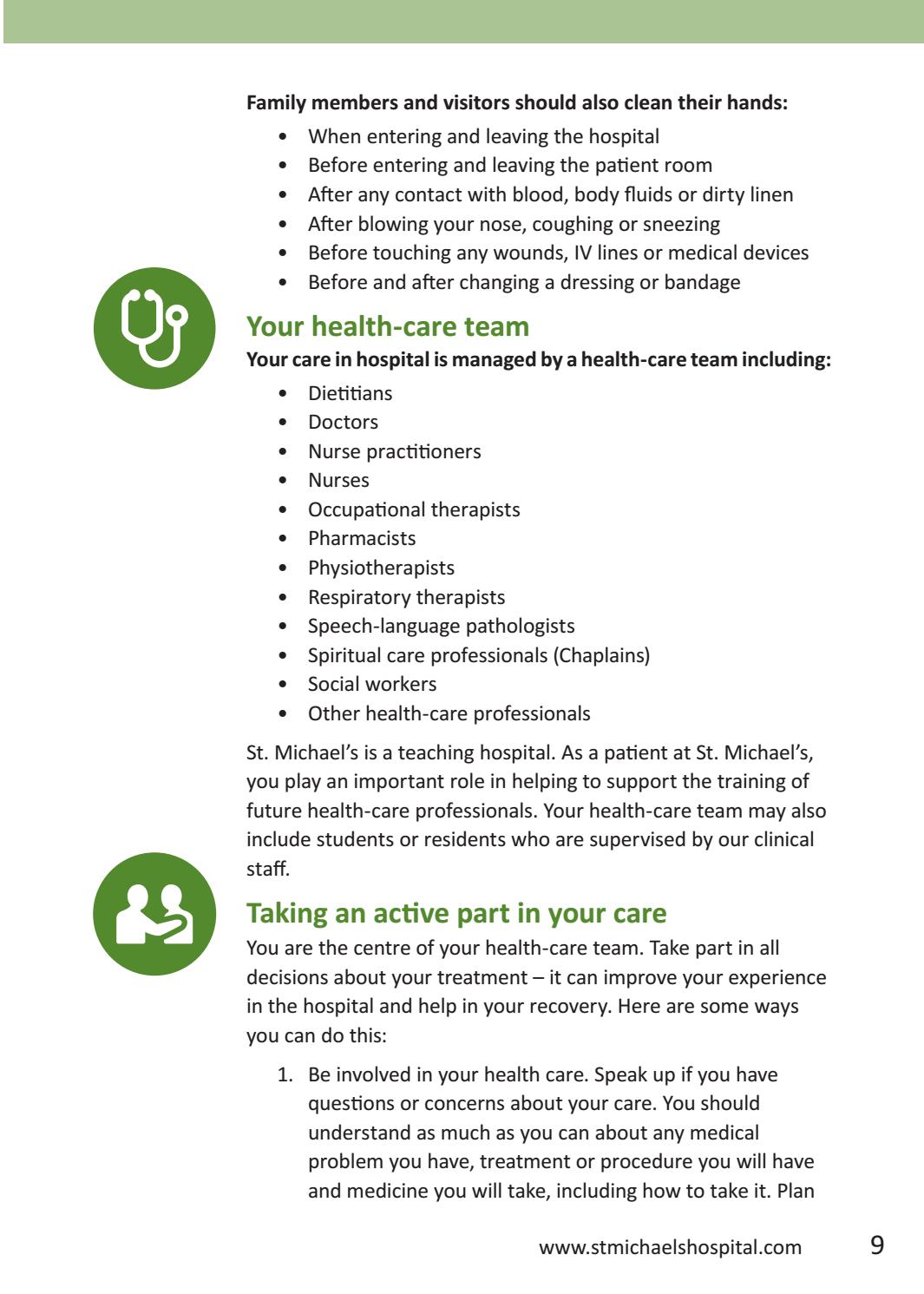 St. Michael’s Hospital Patient and Visitor Information Handbook by