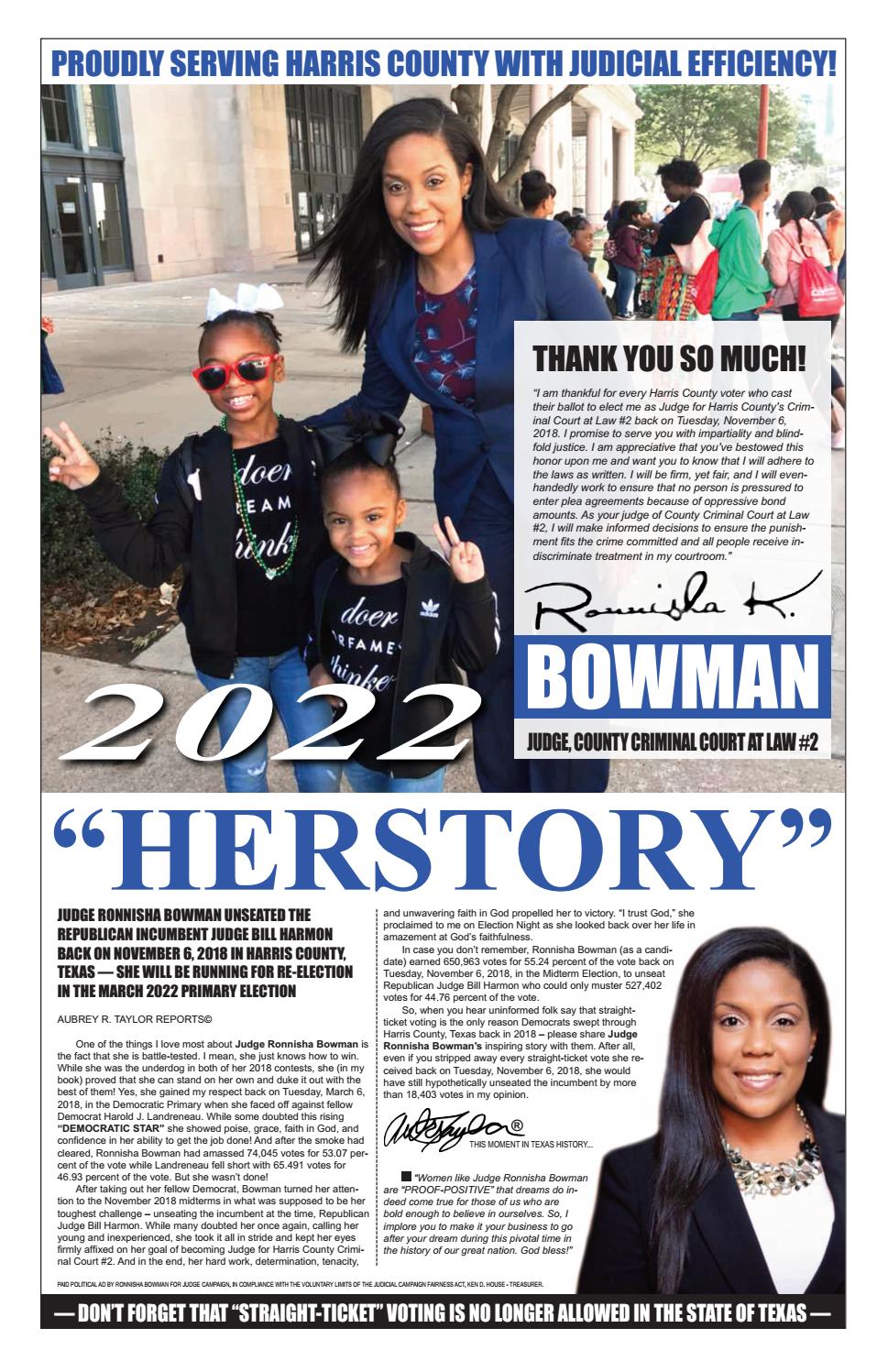 Judge Ronnisha Bowman County Criminal Court at Law 2 by Aubrey R. Taylor Communications Issuu