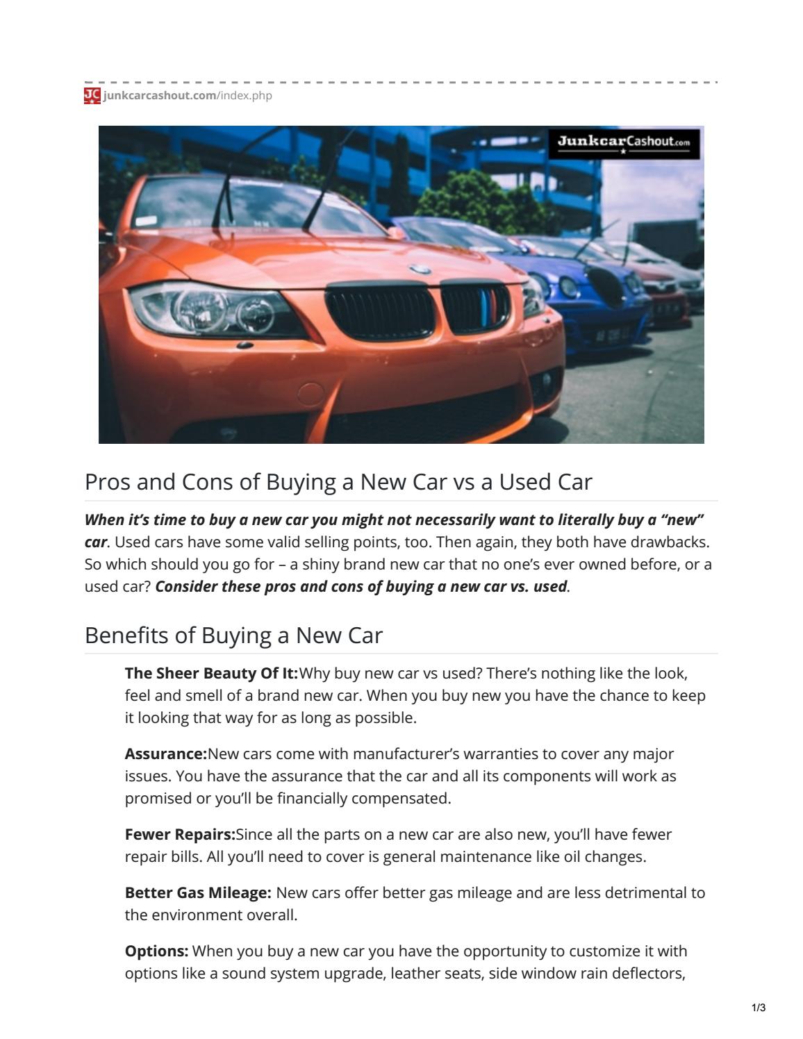 How to Choose Between Buying a New or Used Car by Timothy Morin Issuu