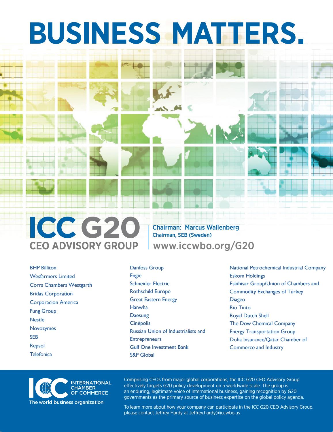 Official G20 Business Summit Publication By The Cat Company Inc