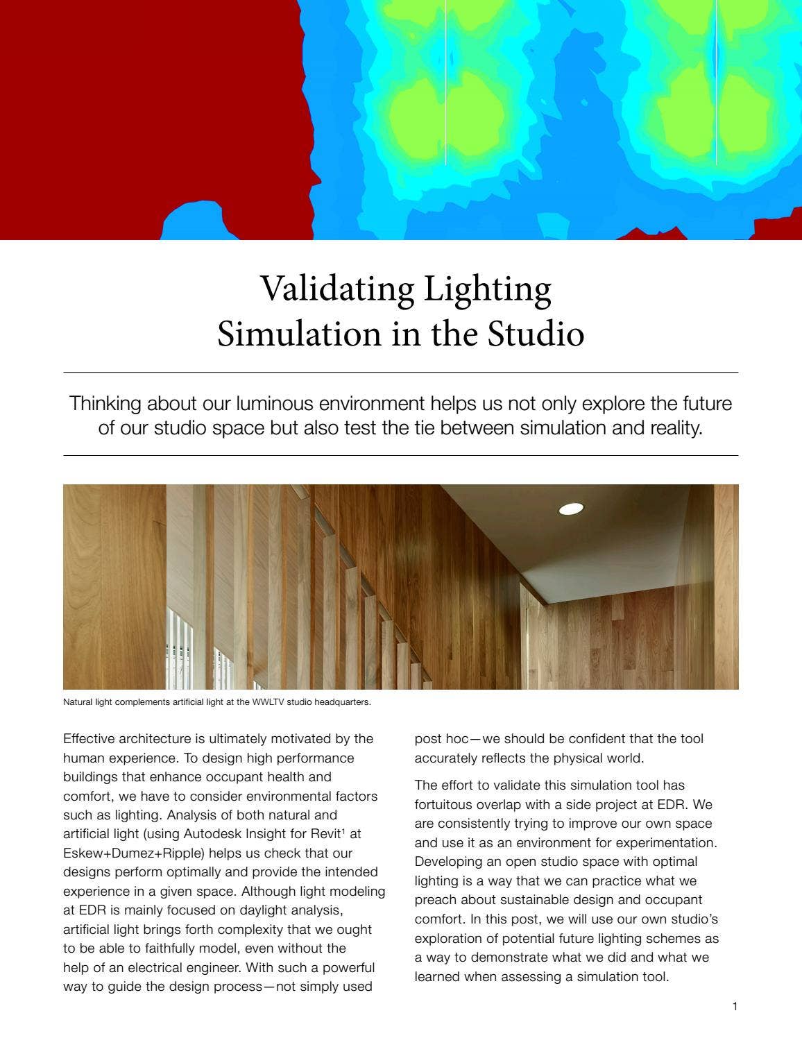 Validating Lighting Simulation in the Studio by EskewDumezRipple - Issuu