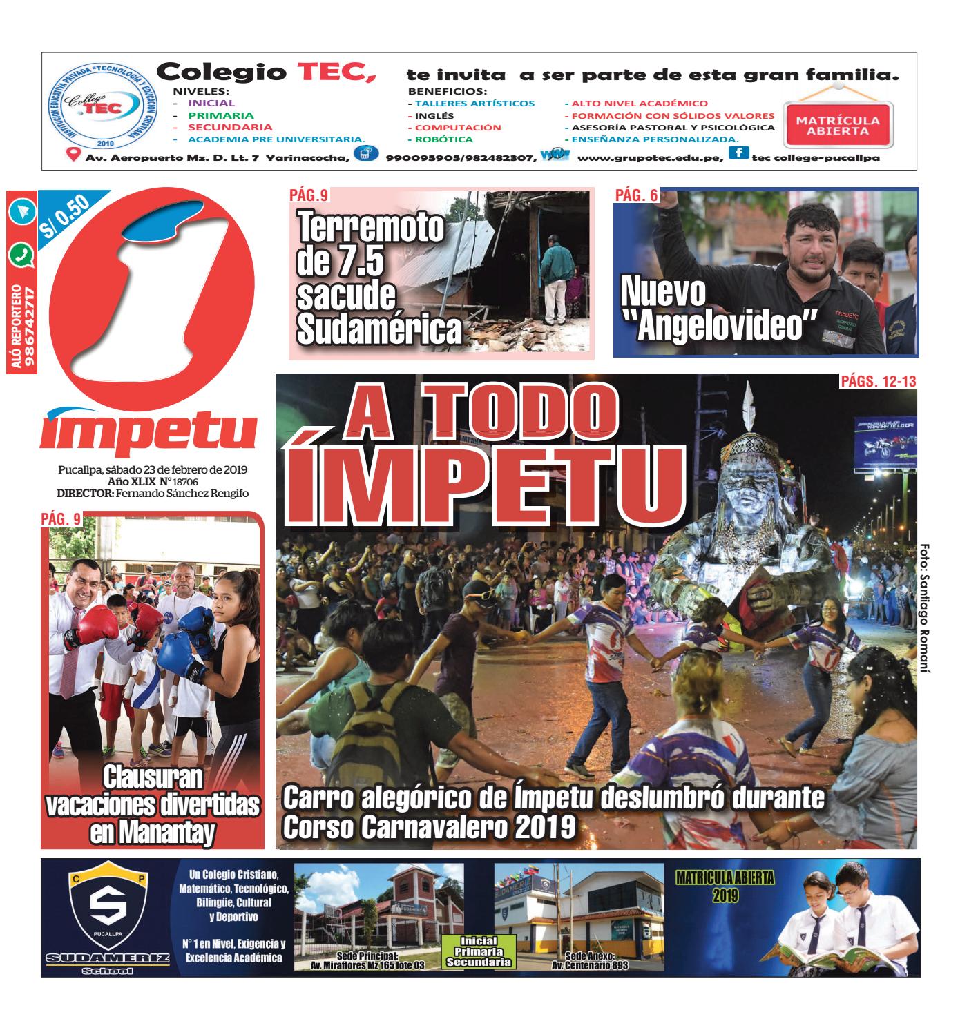 Impetu Pucallpa 23 De Febrero De 2019 By Diario Impetu Issuu impetu pucallpa 23 de febrero de 2019
