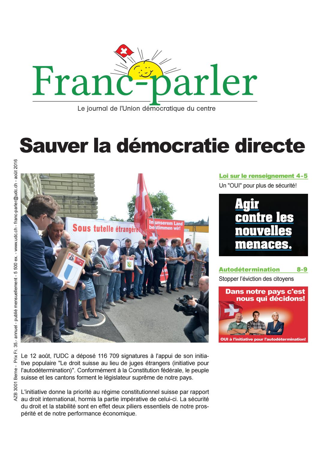 Francparler août 2016 by SVP Schweiz Issuu
