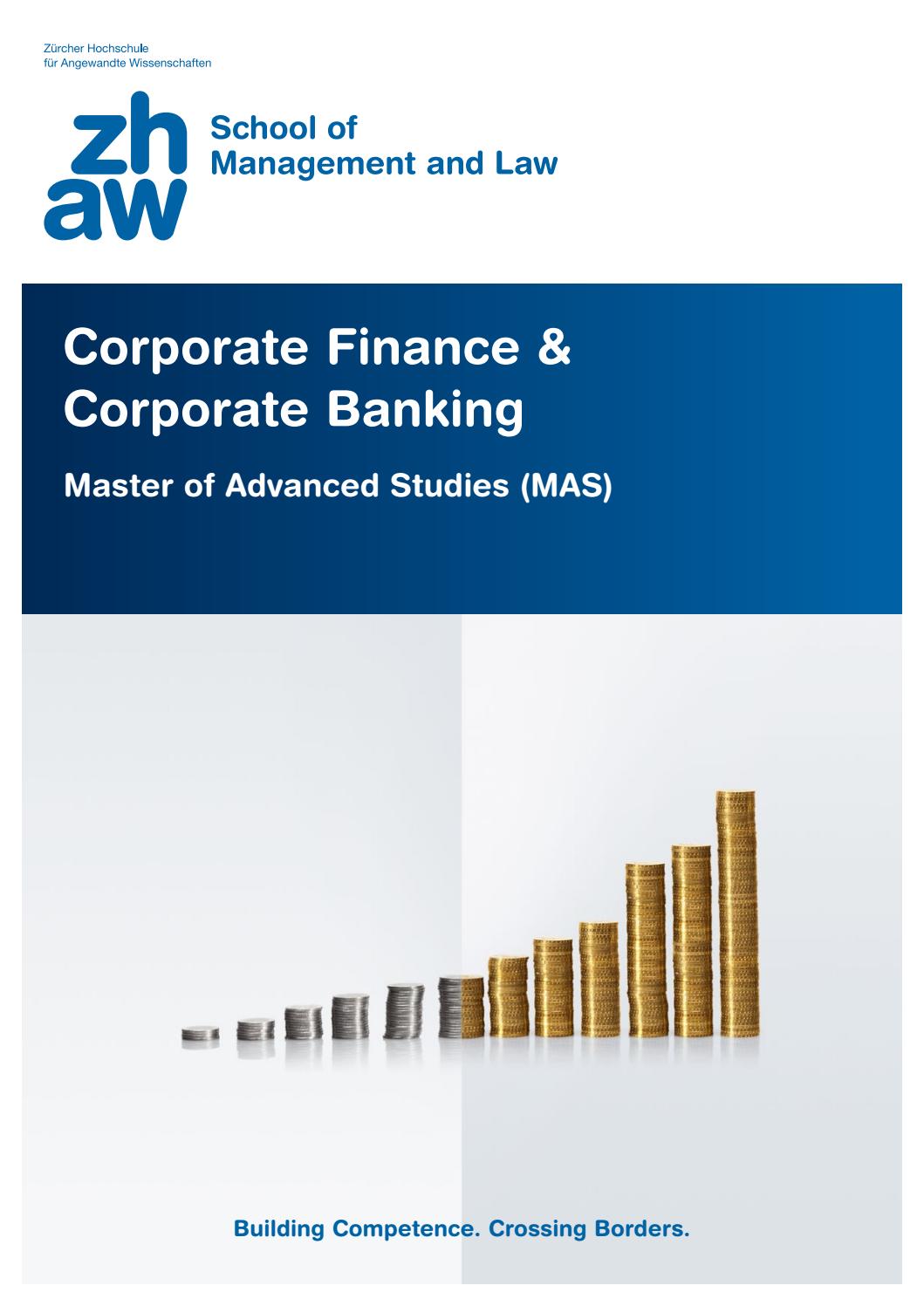 MAS Corporate Finance & Corporate Banking by ZHAW School of Management ...